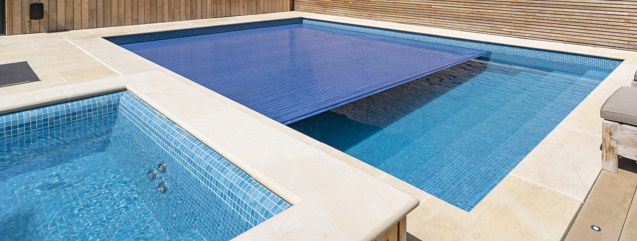 Luxury pool covers over a pool